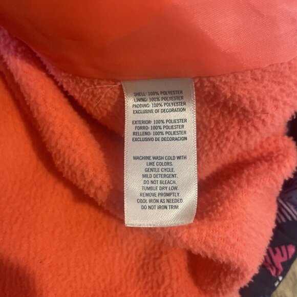 Oshkosh B' Gosh Girls 18 MO Blue Winter Coat Jacket Pink Hearts Hooded - Picture 7 of 7